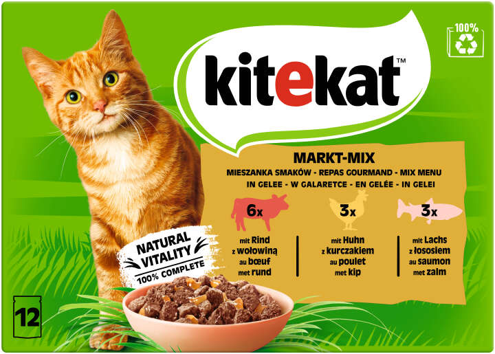 Kitekat Katzen-Nassfutter Markt-Mix in Gelee